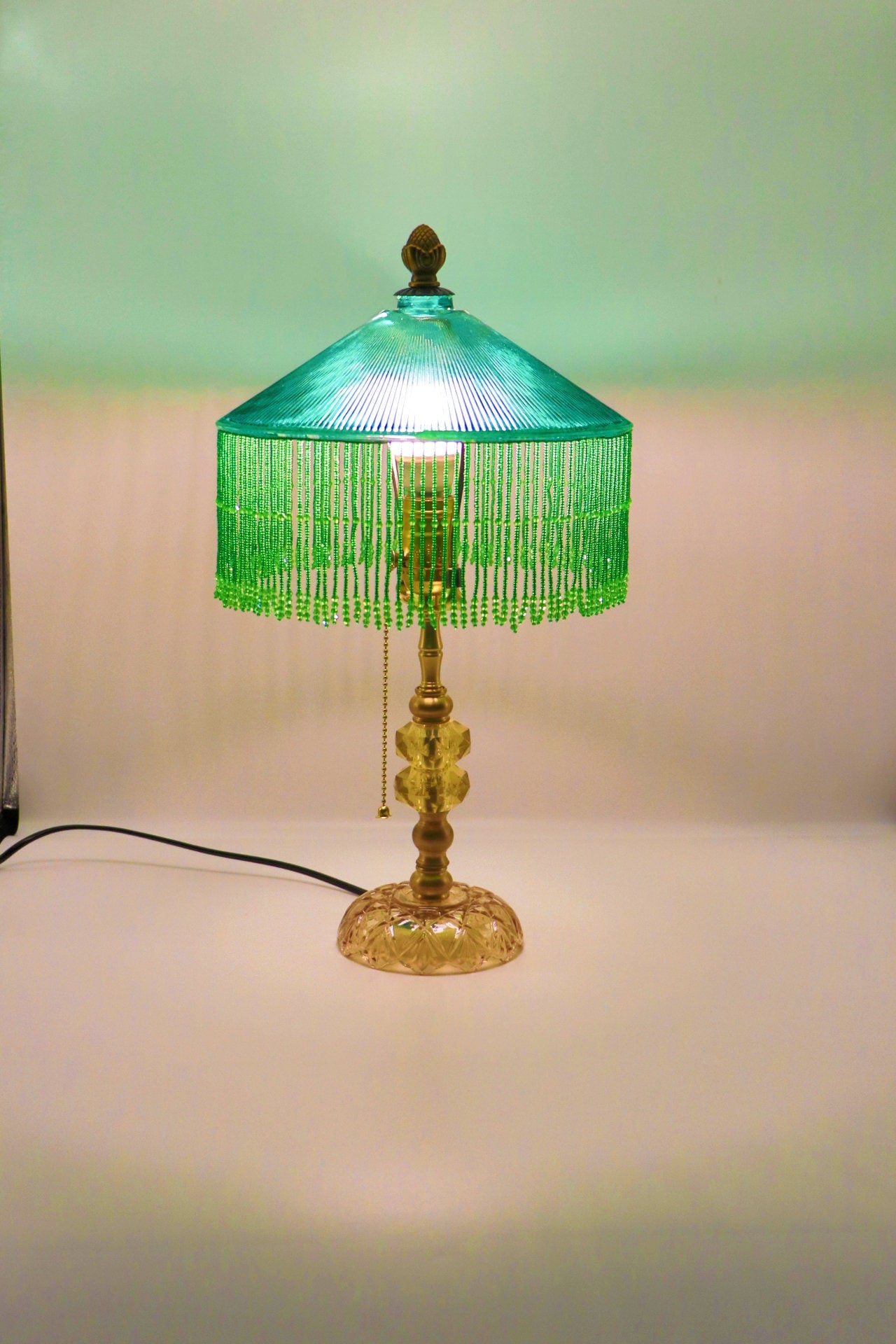 Emerald green reading lamp