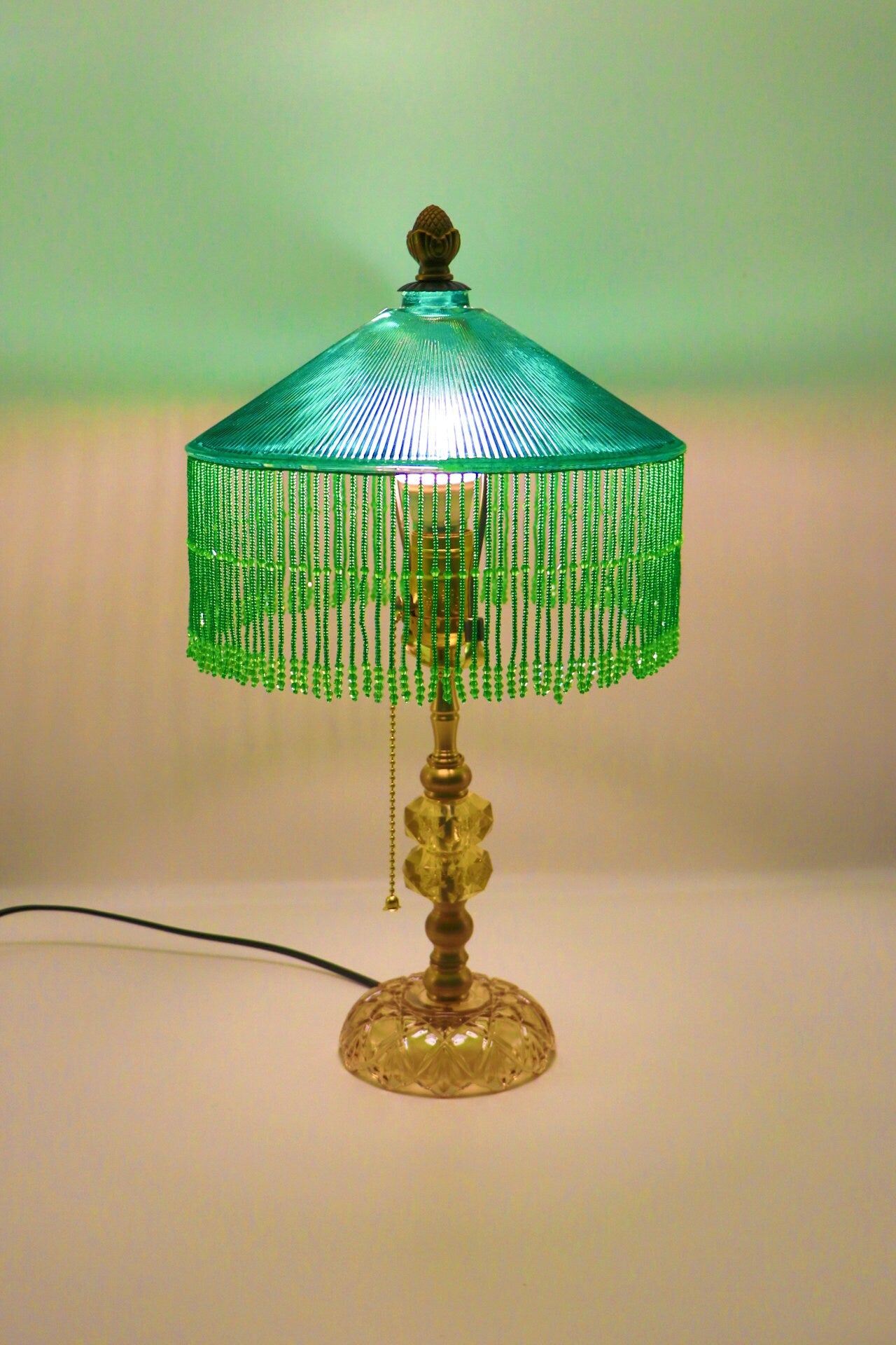 Emerald green reading lamp